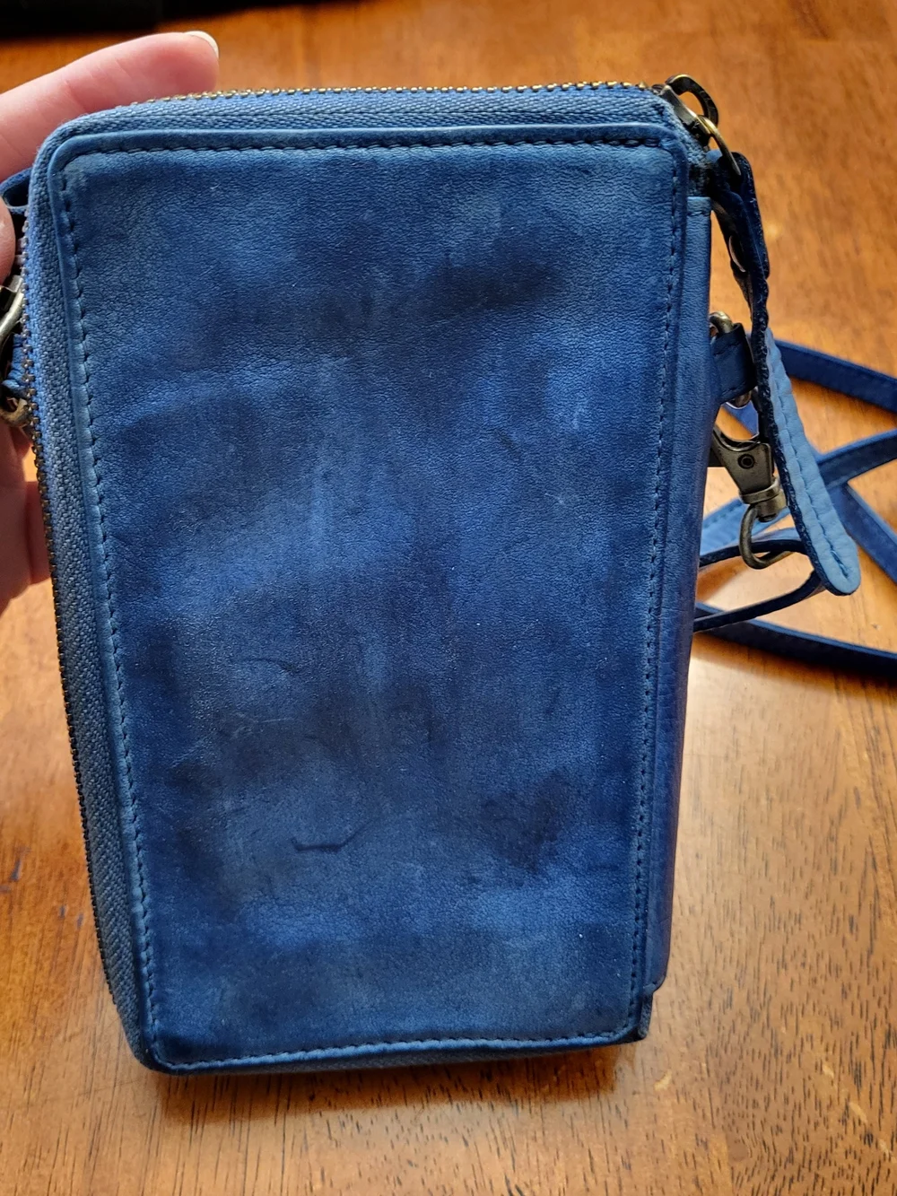 Milo Genuine Canadian Leather Woven Crossbody Bag with Phone Pocket And Wallet